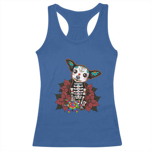 Calavera Chihuahua Racerback Tank Top Pinata Dia De Los Muertos Mexican TS14 Royal Blue Print Your Wear