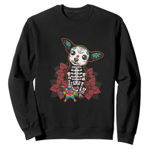 Calavera Chihuahua Sweatshirt Pinata Dia De Los Muertos Mexican TS14 Black Print Your Wear