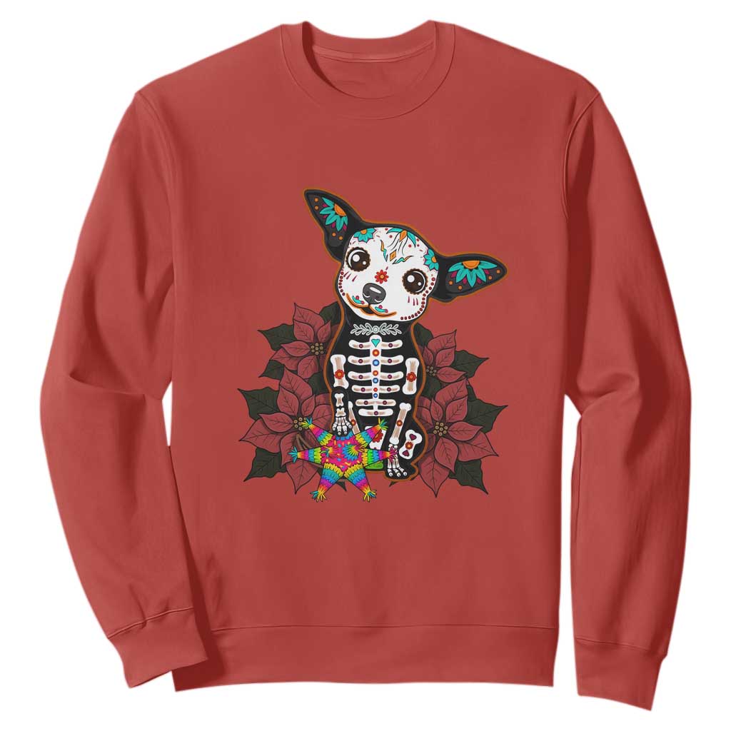Calavera Chihuahua Sweatshirt Pinata Dia De Los Muertos Mexican TS14 Red Print Your Wear