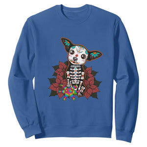 Calavera Chihuahua Sweatshirt Pinata Dia De Los Muertos Mexican TS14 Royal Blue Print Your Wear