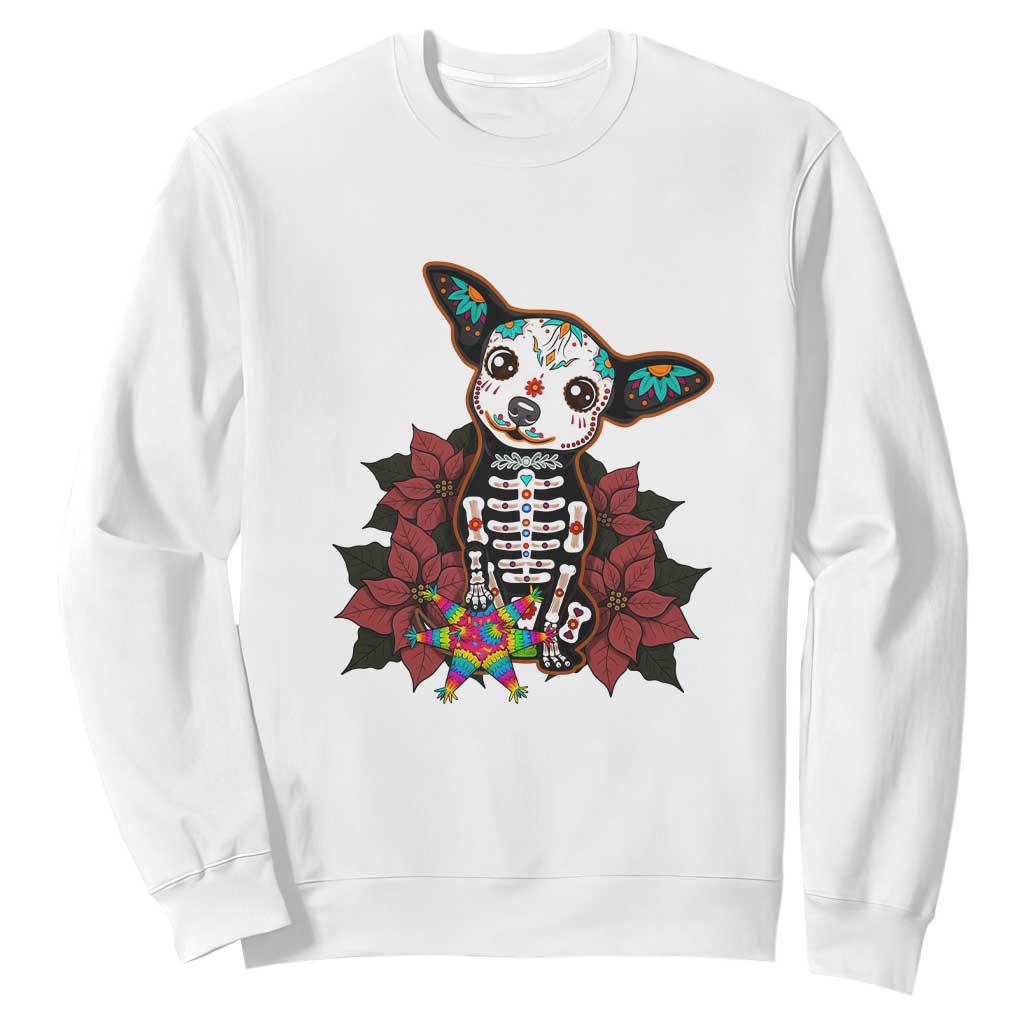Calavera Chihuahua Sweatshirt Pinata Dia De Los Muertos Mexican TS14 White Print Your Wear