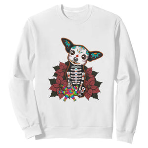 Calavera Chihuahua Sweatshirt Pinata Dia De Los Muertos Mexican TS14 White Print Your Wear