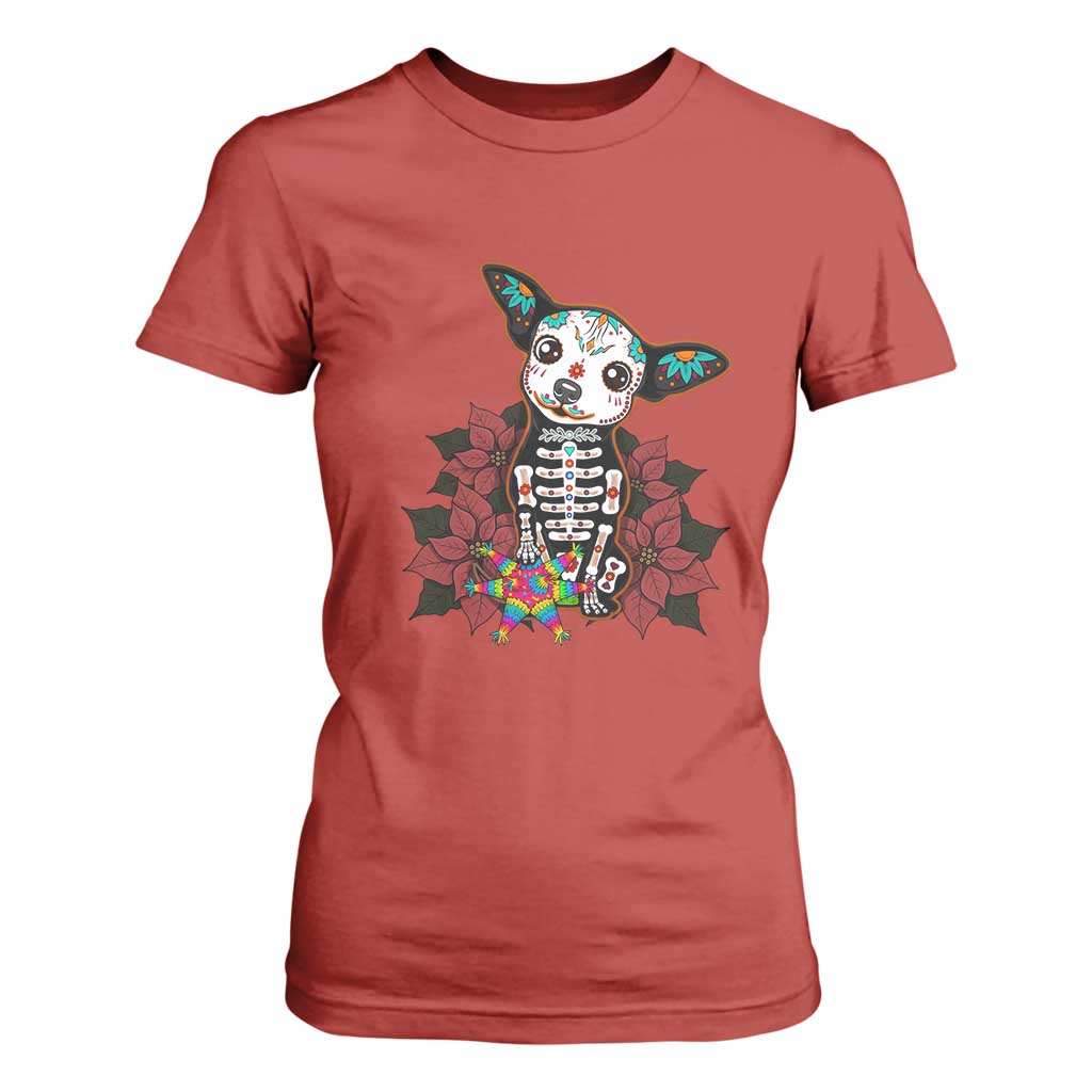 Calavera Chihuahua T Shirt For Women Pinata Dia De Los Muertos Mexican TS14 Red Print Your Wear