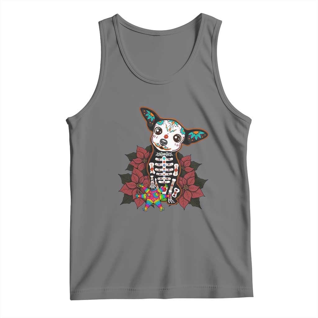Calavera Chihuahua Tank Top Pinata Dia De Los Muertos Mexican TS14 Black Heather Print Your Wear