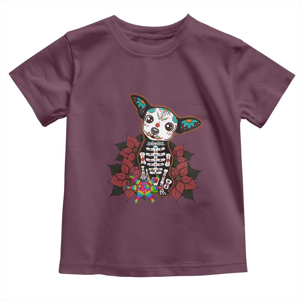 Calavera Chihuahua Toddler T Shirt Pinata Dia De Los Muertos Mexican TS14 Maroon Print Your Wear