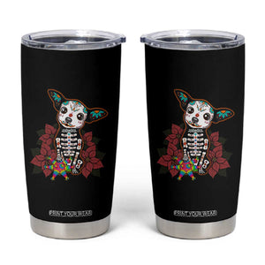 Calavera Chihuahua Tumbler Cup Pinata Dia De Los Muertos Mexican TS14 Black Print Your Wear