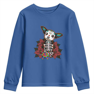 Calavera Chihuahua Youth Sweatshirt Pinata Dia De Los Muertos Mexican TS14 Royal Blue Print Your Wear