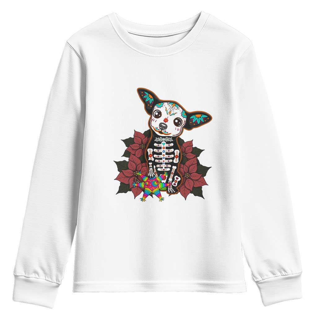 Calavera Chihuahua Youth Sweatshirt Pinata Dia De Los Muertos Mexican TS14 White Print Your Wear