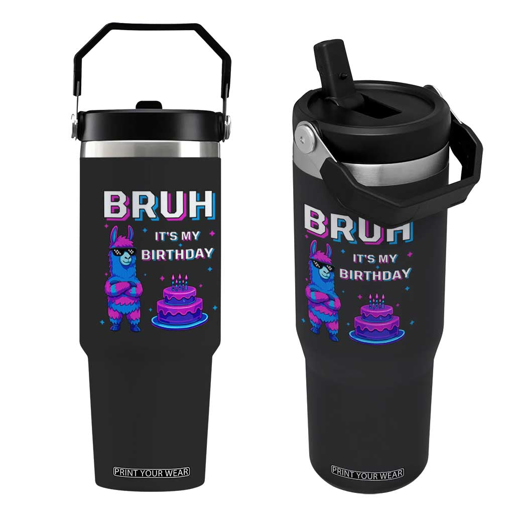 Funny Pinata Mexican Flip Straw Tumbler Bruh It Is My Birthday TS14 One Size: 30 oz Black Print Your Wear