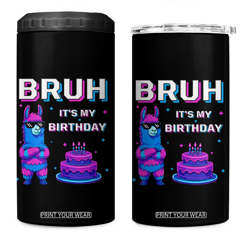 Funny Pinata Mexican 4 in 1 Can Cooler Tumbler Bruh It Is My Birthday TS14 One Size: 16 oz Black Print Your Wear