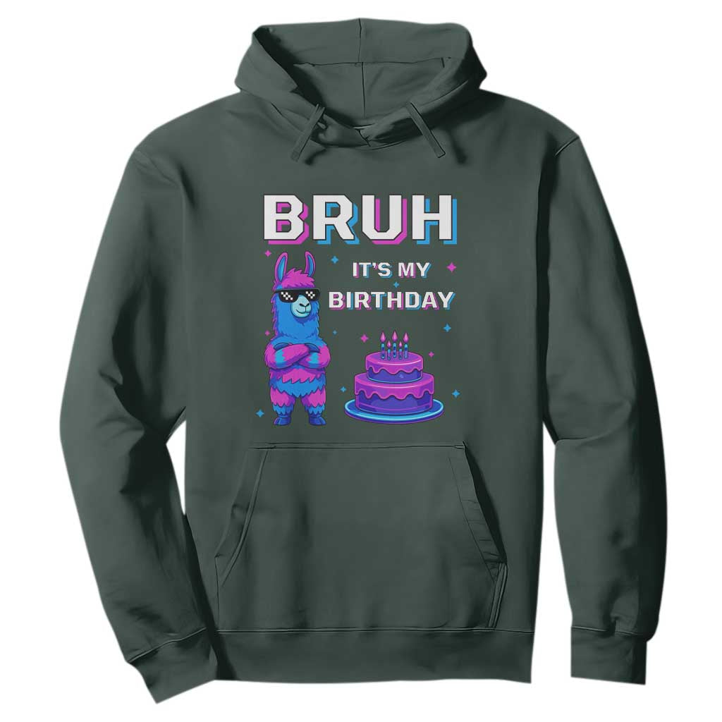 Funny Pinata Mexican Hoodie Bruh It Is My Birthday TS14 Dark Forest Green Print Your Wear
