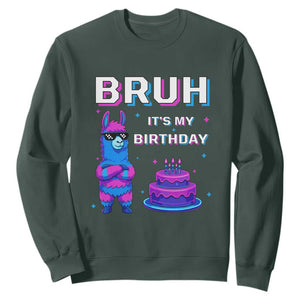 Funny Pinata Mexican Sweatshirt Bruh It Is My Birthday TS14 Dark Forest Green Print Your Wear