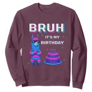 Funny Pinata Mexican Sweatshirt Bruh It Is My Birthday TS14 Maroon Print Your Wear