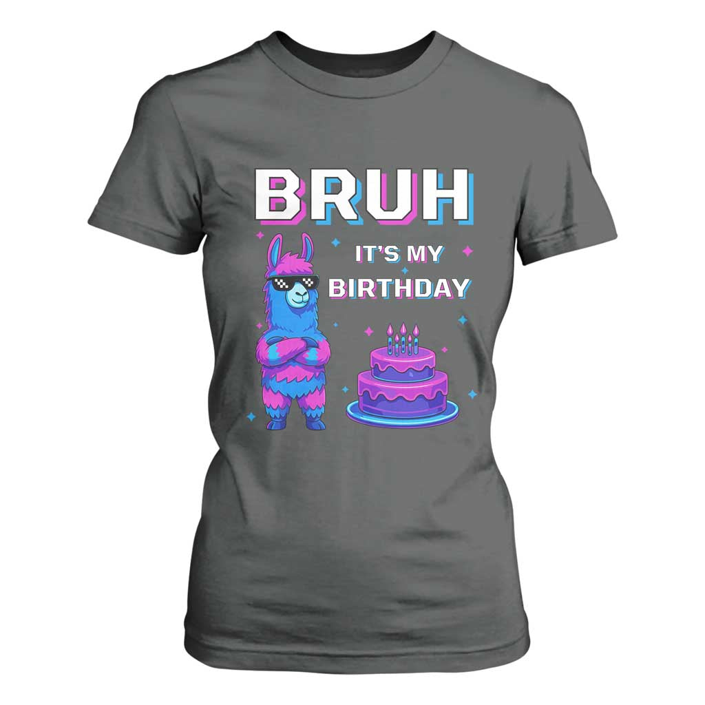 Funny Pinata Mexican T Shirt For Women Bruh It Is My Birthday TS14 Dark Heather Print Your Wear