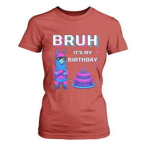 Funny Pinata Mexican T Shirt For Women Bruh It Is My Birthday TS14 Red Print Your Wear
