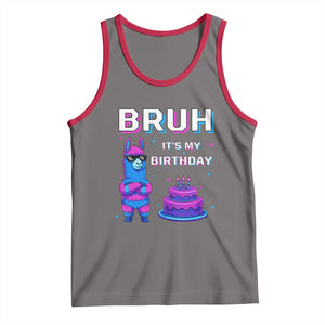 Funny Pinata Mexican Tank Top Bruh It Is My Birthday TS14 Deep Heather Red Print Your Wear