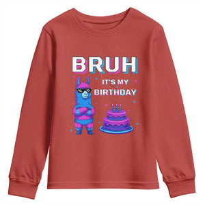 Funny Pinata Mexican Youth Sweatshirt Bruh It Is My Birthday TS14 Red Print Your Wear