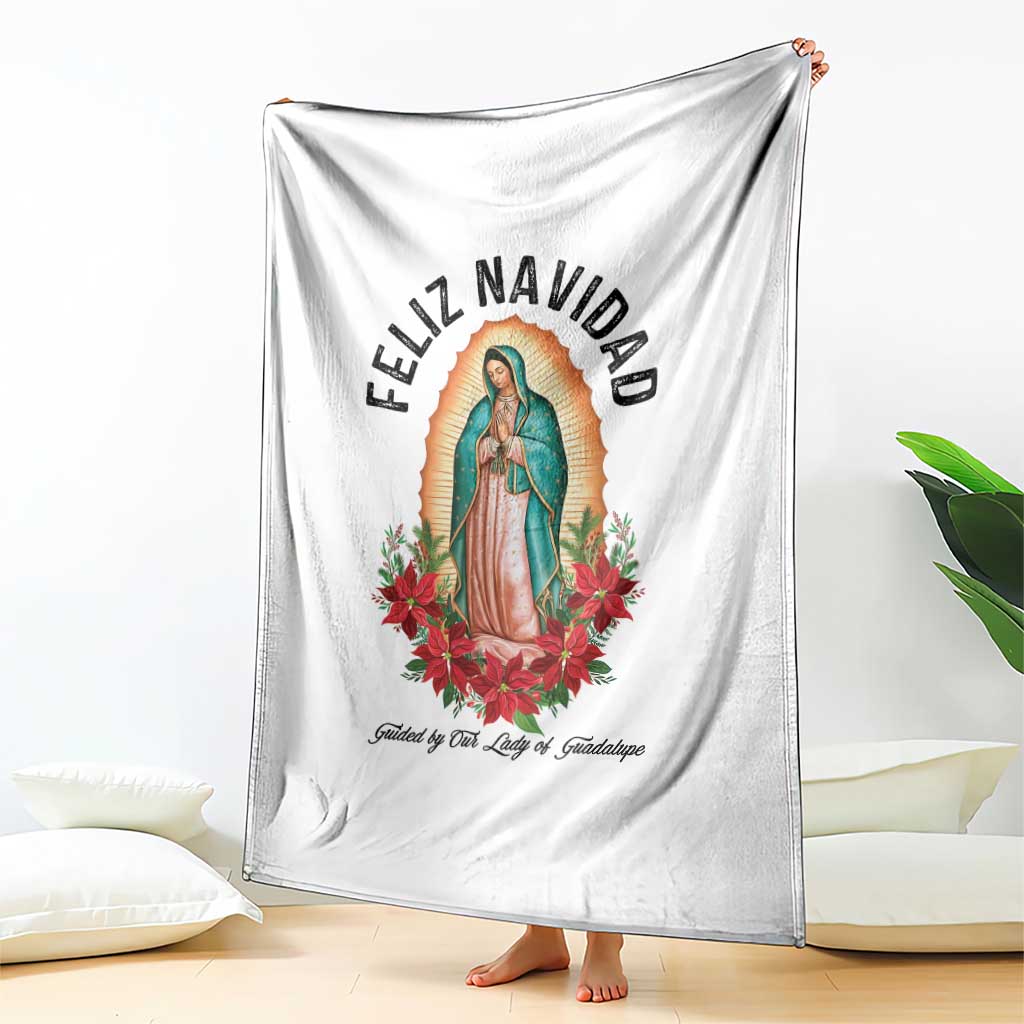 Virgin Mary Feliz Navidad Throw Blanket Our Lady Virgen De Guadalupe TS14 Print Your Wear