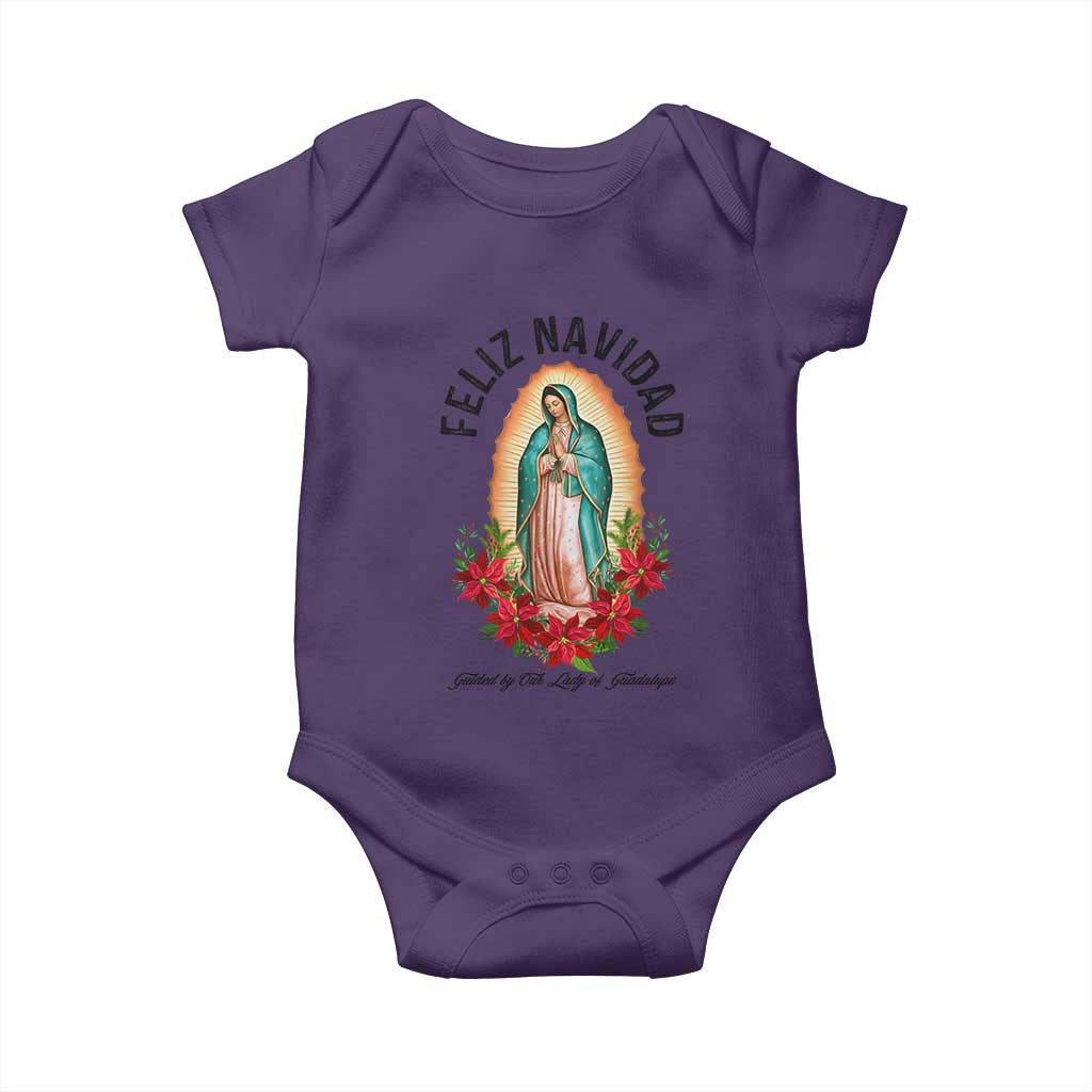 Virgin Mary Feliz Navidad Baby Onesie Our Lady Virgen De Guadalupe TS14 Purple Print Your Wear