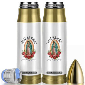 Virgin Mary Feliz Navidad Bullet Tumbler Our Lady Virgen De Guadalupe TS14 White Print Your Wear