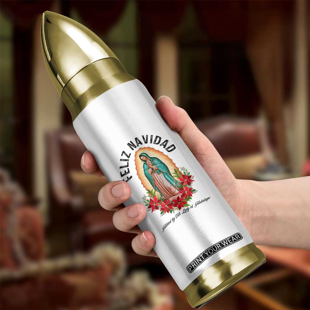 Virgin Mary Feliz Navidad Bullet Tumbler Our Lady Virgen De Guadalupe TS14 Print Your Wear