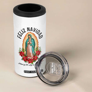 Virgin Mary Feliz Navidad 4 in 1 Can Cooler Tumbler Our Lady Virgen De Guadalupe TS14 Print Your Wear
