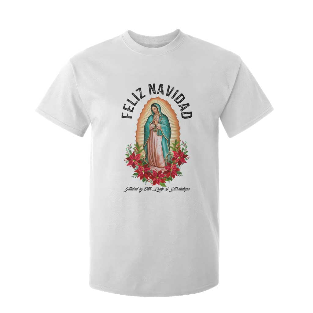 Virgin Mary Feliz Navidad T Shirt For Kid Our Lady Virgen De Guadalupe - Print Your Wear