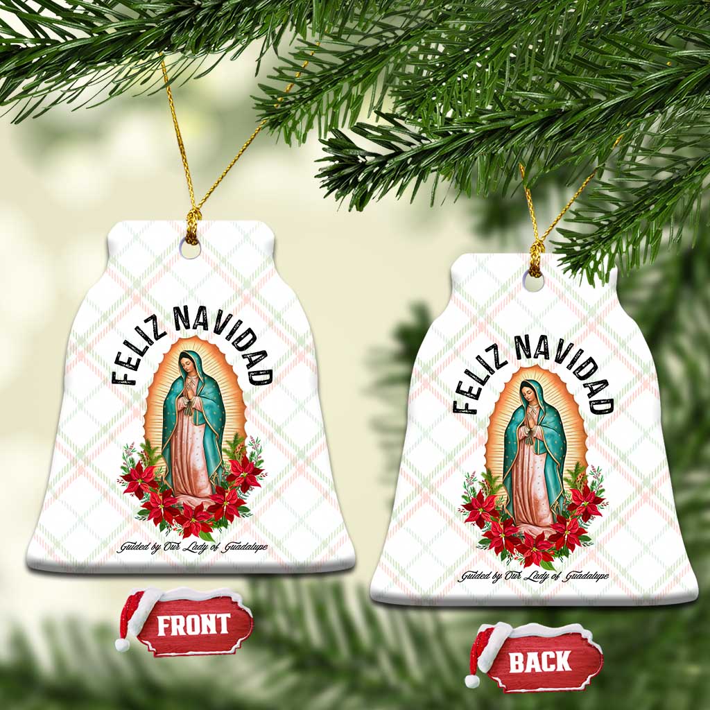 Virgin Mary Feliz Navidad Ceramic Ornament Our Lady Virgen De Guadalupe TS14 Print Your Wear