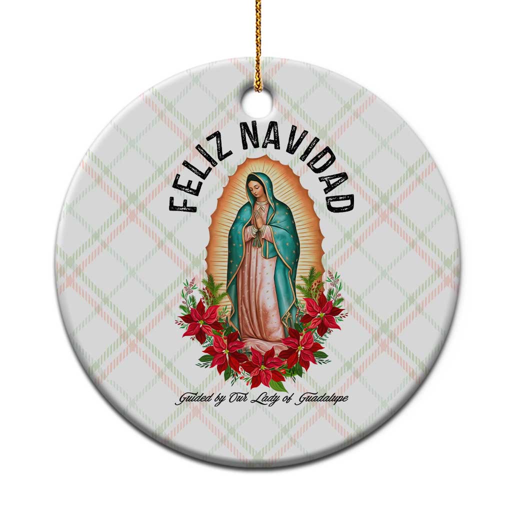Virgin Mary Feliz Navidad Ceramic Ornament Our Lady Virgen De Guadalupe TS14 1pc Christmas Plaid Print Your Wear