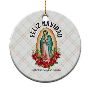 Virgin Mary Feliz Navidad Ceramic Ornament Our Lady Virgen De Guadalupe TS14 1pc Christmas Plaid Print Your Wear