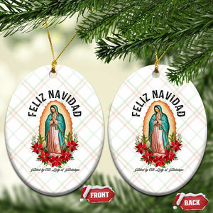 Virgin Mary Feliz Navidad Ceramic Ornament Our Lady Virgen De Guadalupe TS14 Print Your Wear