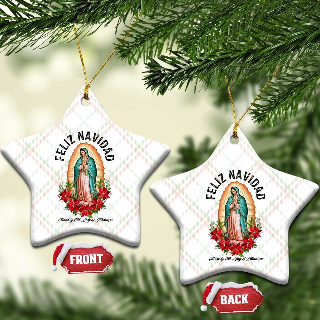 Virgin Mary Feliz Navidad Ceramic Ornament Our Lady Virgen De Guadalupe TS14 Print Your Wear