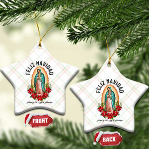 Virgin Mary Feliz Navidad Ceramic Ornament Our Lady Virgen De Guadalupe TS14 Print Your Wear