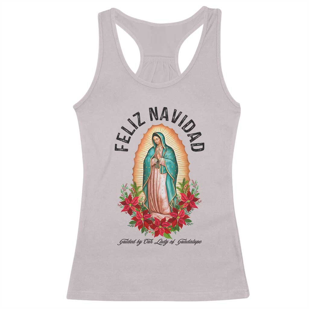 Virgin Mary Feliz Navidad Racerback Tank Top Our Lady Virgen De Guadalupe TS14 Ice Gray Print Your Wear