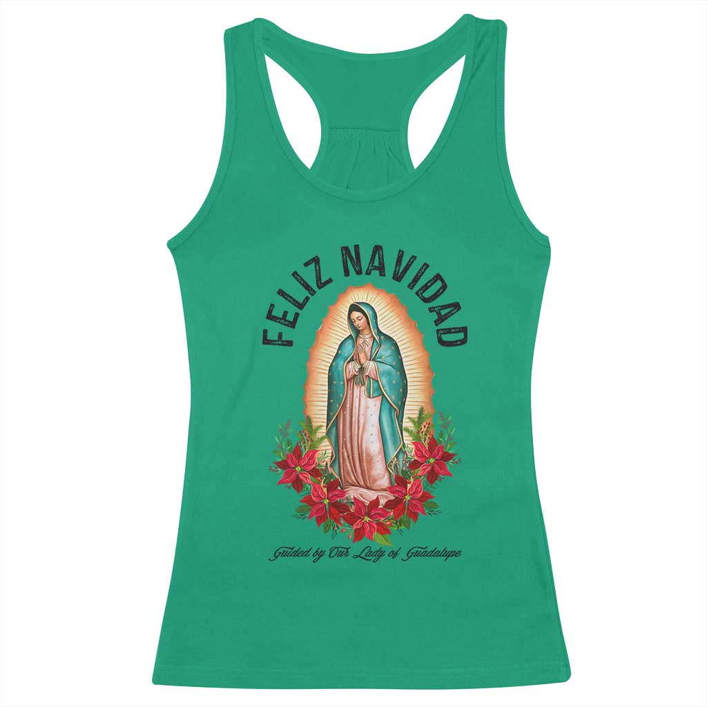 Virgin Mary Feliz Navidad Racerback Tank Top Our Lady Virgen De Guadalupe TS14 Irish Green Print Your Wear