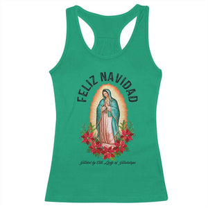 Virgin Mary Feliz Navidad Racerback Tank Top Our Lady Virgen De Guadalupe - Print Your Wear