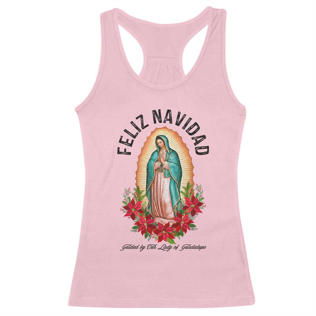Virgin Mary Feliz Navidad Racerback Tank Top Our Lady Virgen De Guadalupe TS14 Light Pink Print Your Wear