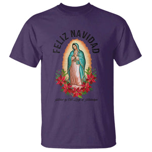 Virgin Mary Feliz Navidad T Shirt Our Lady Virgen De Guadalupe TS14 Purple Print Your Wear