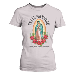 Virgin Mary Feliz Navidad T Shirt For Women Our Lady Virgen De Guadalupe TS14 Ice Gray Print Your Wear