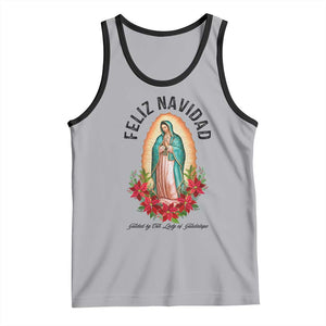 Virgin Mary Feliz Navidad Tank Top Our Lady Virgen De Guadalupe TS14 Athletic Heather Black Print Your Wear