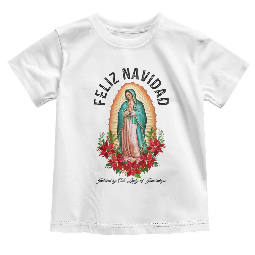 Virgin Mary Feliz Navidad Toddler T Shirt Our Lady Virgen De Guadalupe - Print Your Wear