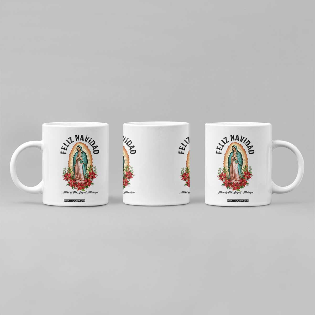 Virgin Mary Feliz Navidad Coffee Mug Our Lady Virgen De Guadalupe TS14 Print Your Wear