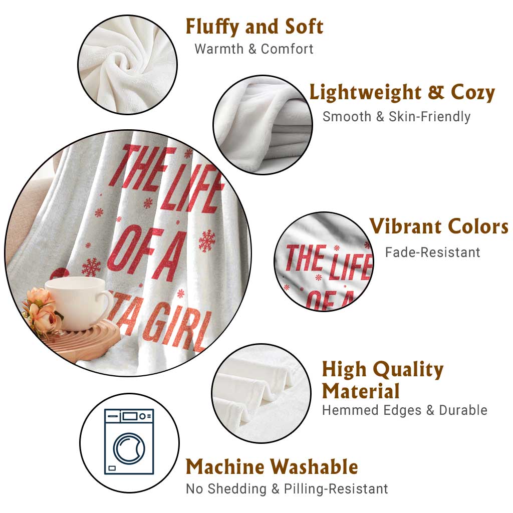 The Life Of A Santa Girl Throw Blanket Funny Christmas TS14 Print Your Wear