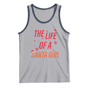 The Life Of A Santa Girl Tank Top Funny Christmas TS14 Athletic Heather Navy Print Your Wear