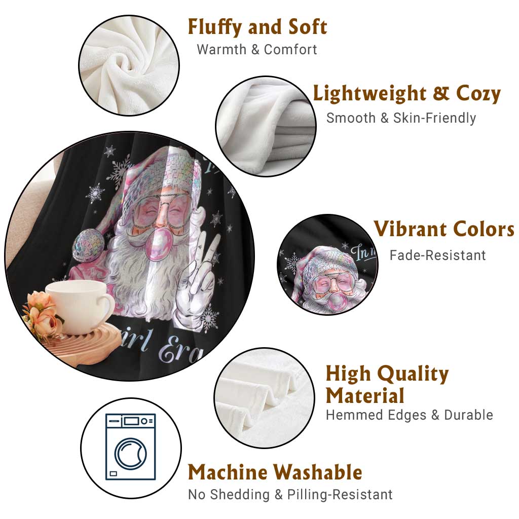 Pink Santa Christmas Throw Blanket Bubble Gum Peace Sign TS14 Print Your Wear