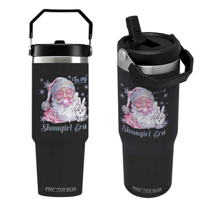 Pink Santa Christmas Flip Straw Tumbler Bubble Gum Peace Sign TS14 One Size: 30 oz Black Print Your Wear