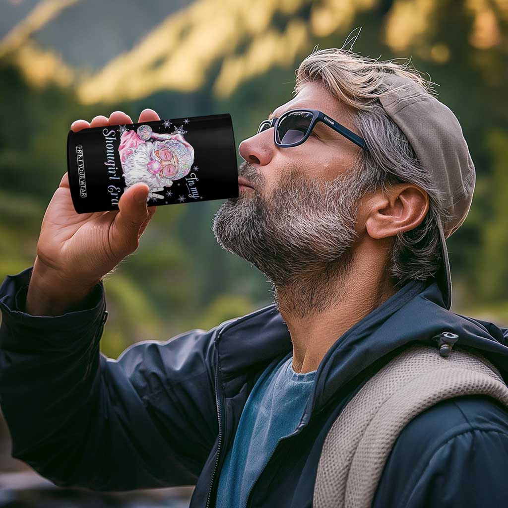 Pink Santa Christmas 4 in 1 Can Cooler Tumbler Bubble Gum Peace Sign TS14 Print Your Wear