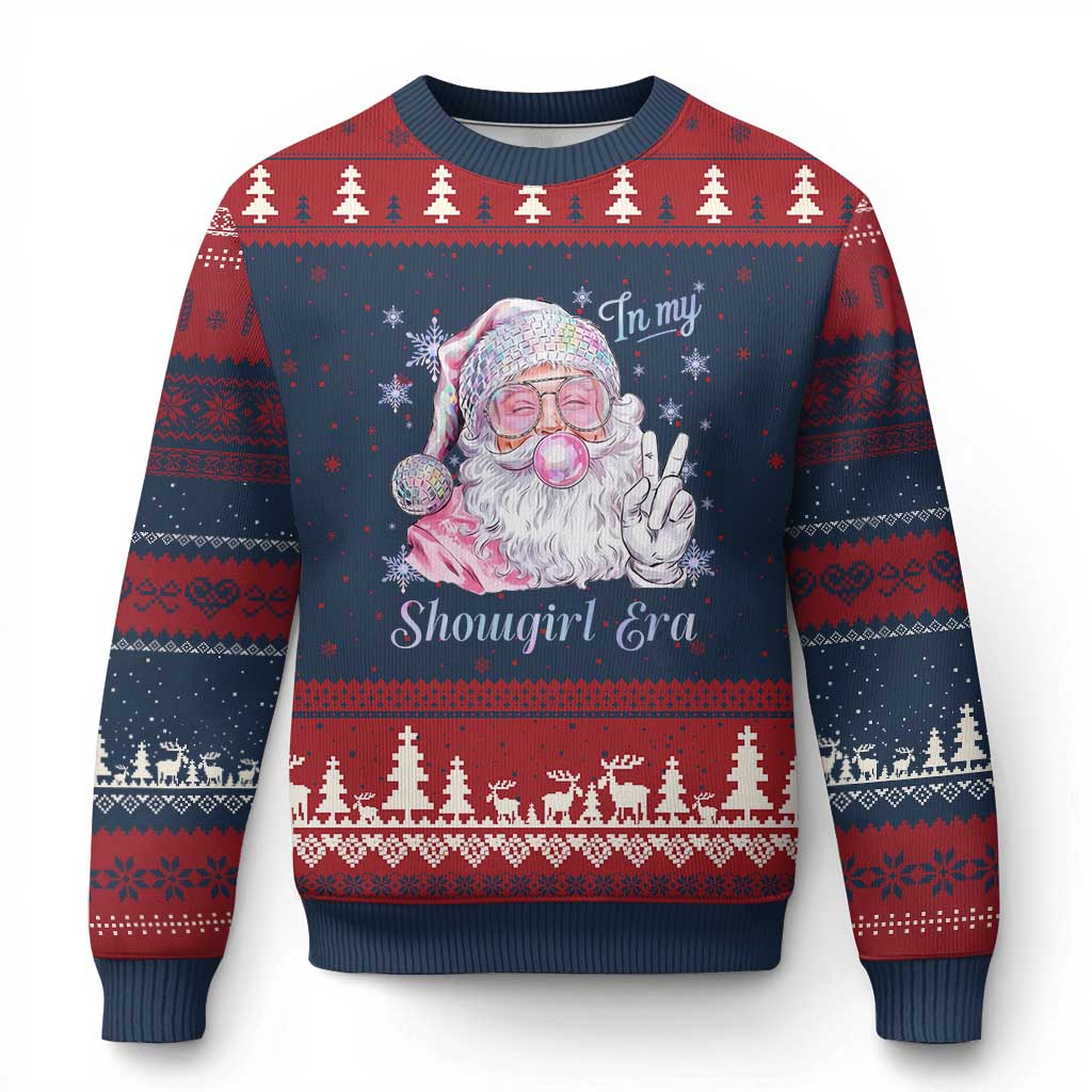 Pink Santa Xmas Ugly Christmas Sweater Bubble Gum Peace Sign TS14 Navy Red Print Your Wear