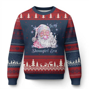 Pink Santa Xmas Ugly Christmas Sweater Bubble Gum Peace Sign TS14 Navy Red Print Your Wear