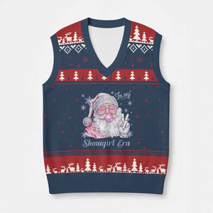 Pink Santa Xmas V-Neck Knit Sweater Vest Bubble Gum Peace Sign TS14 Navy Red Print Your Wear